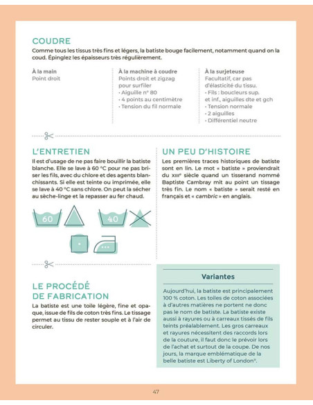 Livre le guide des tissus