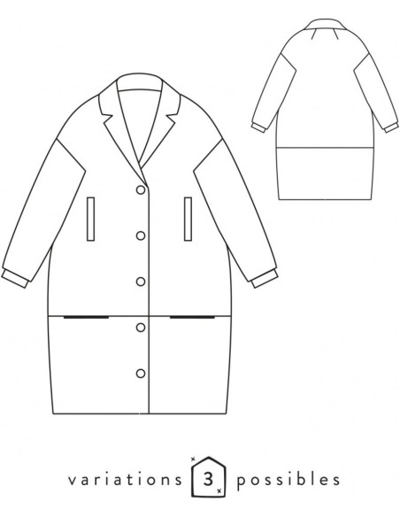 Patron de manteau ou veste oversize Flow - Atelier Scämmit