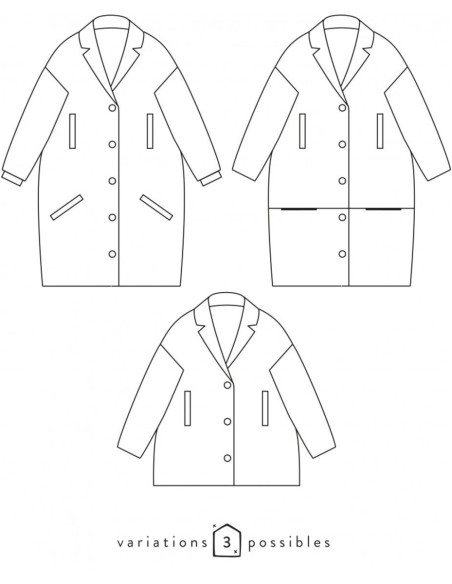Patron de manteau ou veste oversize Flow - Atelier Scämmit