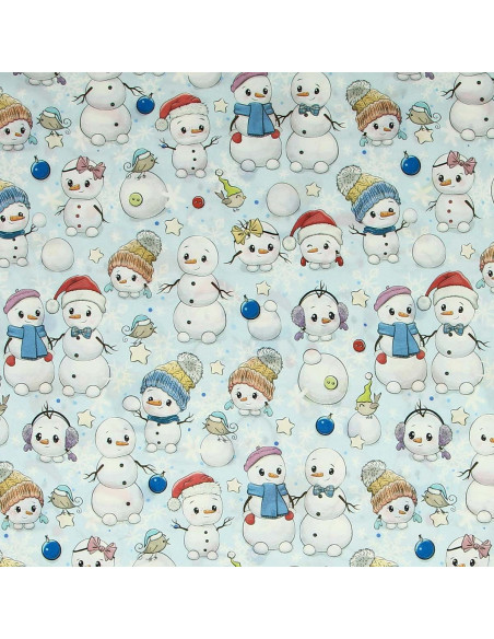 Tissu coton premium - Bonhomme de neige