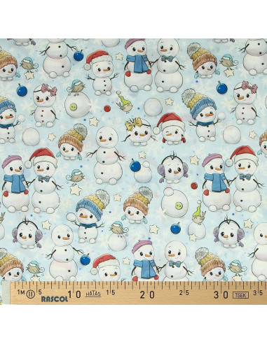 Tissu coton premium - Bonhomme de neige