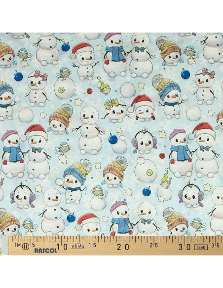 Tissu coton premium - Bonhomme de neige