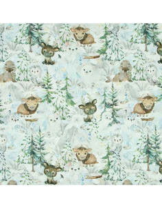 Tissu coton premium - Forêt enneigée 2