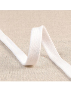 Cordon tressé plat pour sweat - Blanc