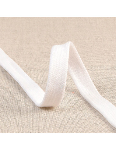 Cordon tressé plat pour sweat - Blanc