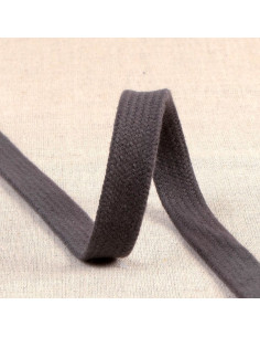 Cordon tressé plat pour sweat - Gris foncé