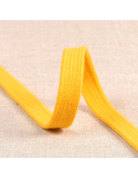 Cordon tressé plat pour sweat - Jaune or