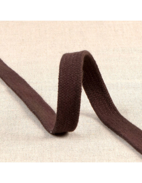 Cordon tressé plat pour sweat - Marron foncé