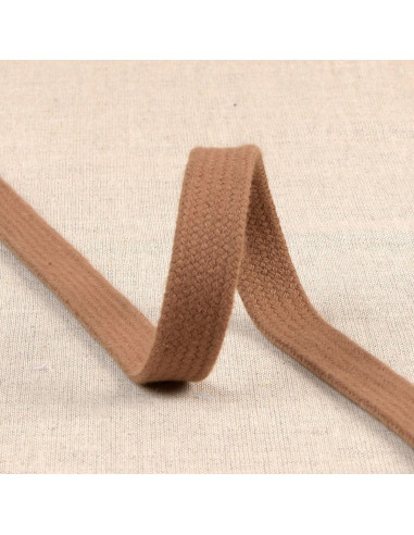 Cordon tressé plat pour sweat - Marron clair