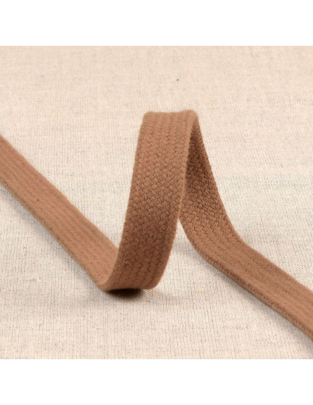 Cordon tressé plat pour sweat - Marron clair