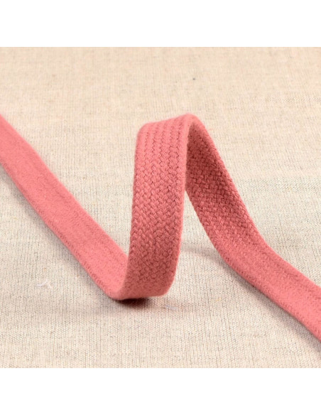 Cordon tressé plat pour sweat - Vieux rose