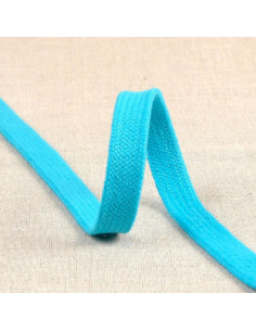 Cordon tressé plat pour sweat - Bleu glacial