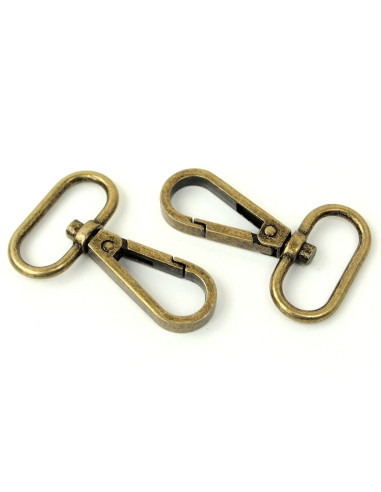 Set de 2 mousquetons métal - Antique 25 mm
