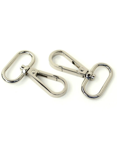 Set de 2 mousquetons métal - Argent 25 mm