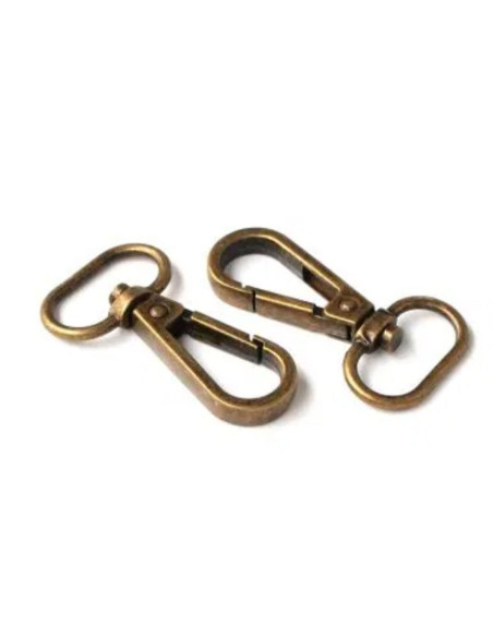 Set de 2 mousquetons métal - Antique 19 mm