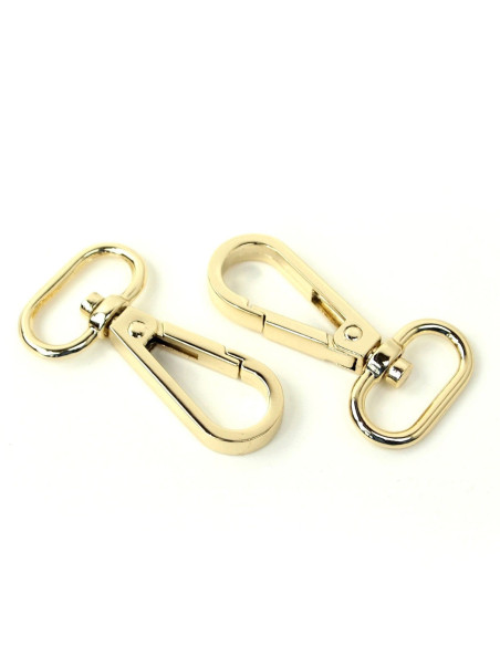 Set de 2 mousquetons métal - Or 19 mm