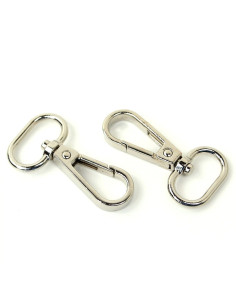 Set de 2 mousquetons métal - Argent 19 mm