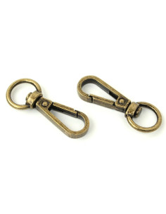 Set de 2 mousquetons métal - Antique 12,7 mm