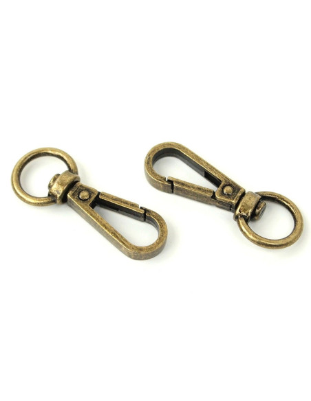 Set de 2 mousquetons métal - Antique 12,7 mm