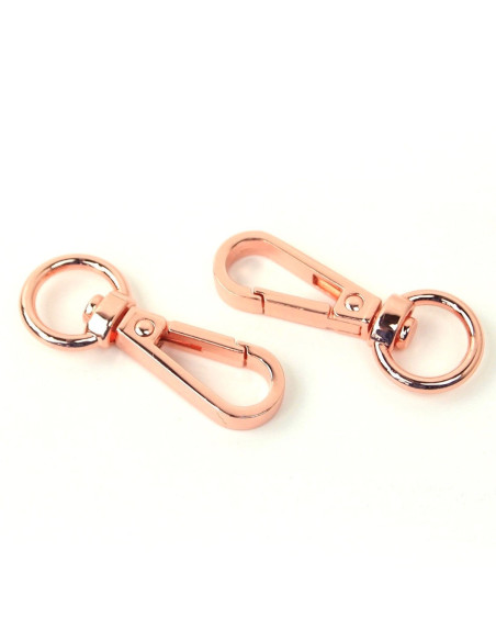 Set de 2 mousquetons métal - Or rose 12,7 mm