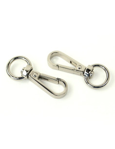 Set de 2 mousquetons métal - Argent 12,7 mm
