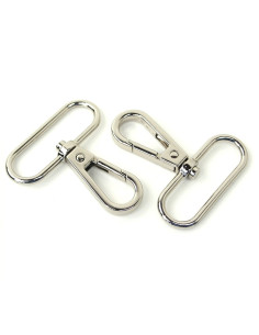 Set de 2 mousquetons métal - Argent 38 mm