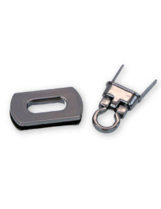 Fermoir tourniquet rectangle arrondi - Canon de fusil 31 x 17 mm