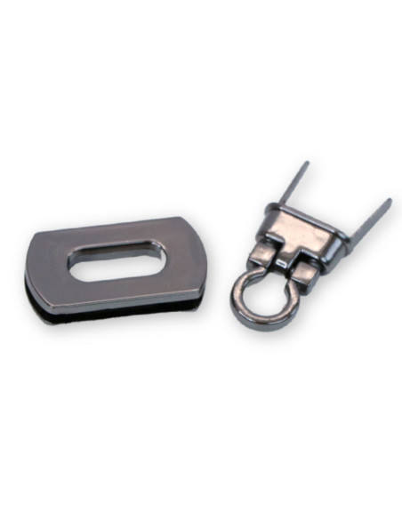 Fermoir tourniquet rectangle arrondi - Canon de fusil 31 x 17 mm