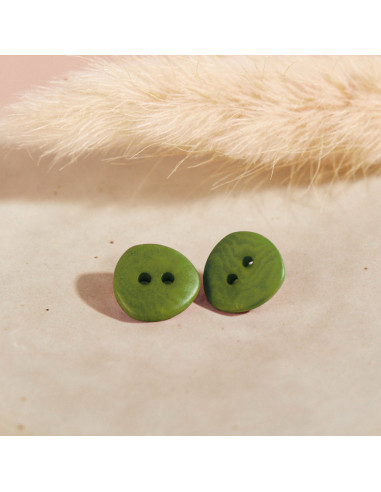 Bouton Corozo Jaipur - Matcha Leaf