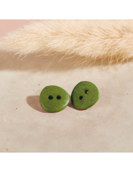 Bouton Corozo Jaipur - Matcha Leaf