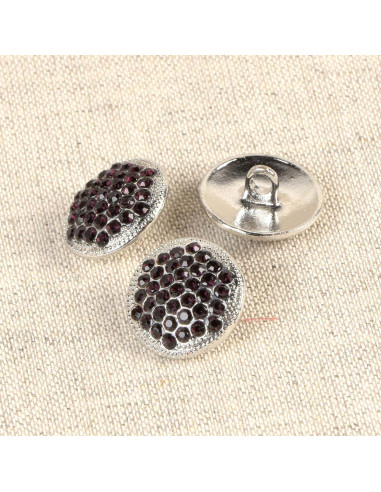 Bouton strass Erakis - Lilas 17 mm