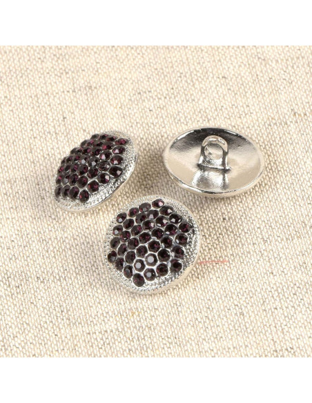 Bouton strass Erakis - Lilas 17 mm