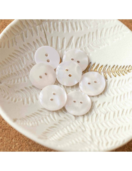Bouton Sparkle 2 trous - Blanc cassé