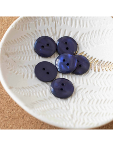 Bouton Sparkle 2 trous - Bleu marine