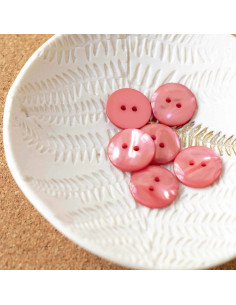 Bouton Sparkle 2 trous - Corail