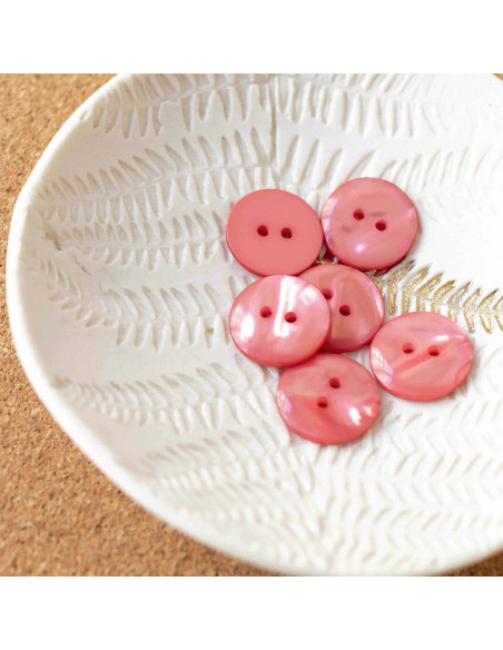 Bouton Sparkle 2 trous - Corail