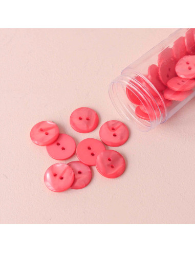 Bouton Sparkle 2 trous - Corail