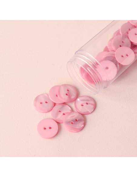 Bouton Sparkle 2 trous - Rose pâle