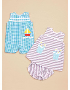 Patron de salopette, robe et culotte pour bébés - Butterick 6905