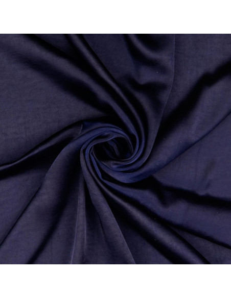 Tissu satin deluxe touché soie - Bleu marine