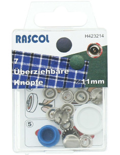 Boite de 7 boutons à recouvrir avec outil Rascol - 11 mm