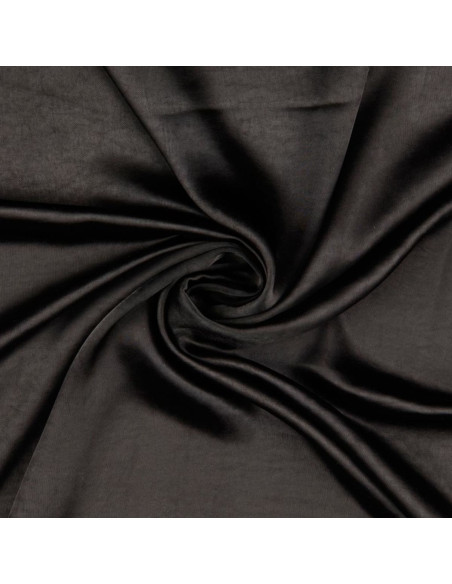 Tissu satin deluxe touché soie - Noir