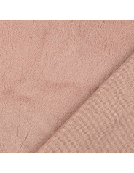 Tissu fausse fourrure - Vieux rose