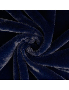 Tissu fausse fourrure - Bleu marine