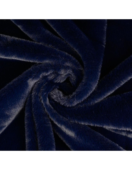 Tissu fausse fourrure - Bleu marine