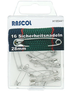 Boite de 16 épingles à nourrice Rascol - Argent 28 mm