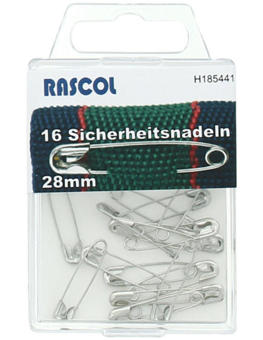 Boite de 16 épingles à nourrice Rascol - Argent 28 mm