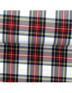 Tissu tartan écossais - Rouge, vert, jaune et beige