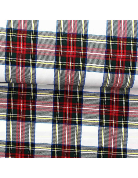 Tissu tartan écossais - Rouge, vert, jaune et beige