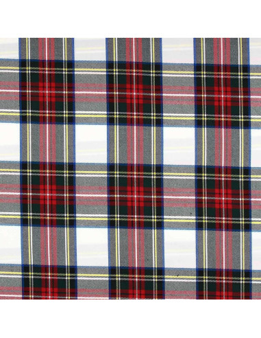 Tissu tartan écossais - Rouge, vert, jaune et beige